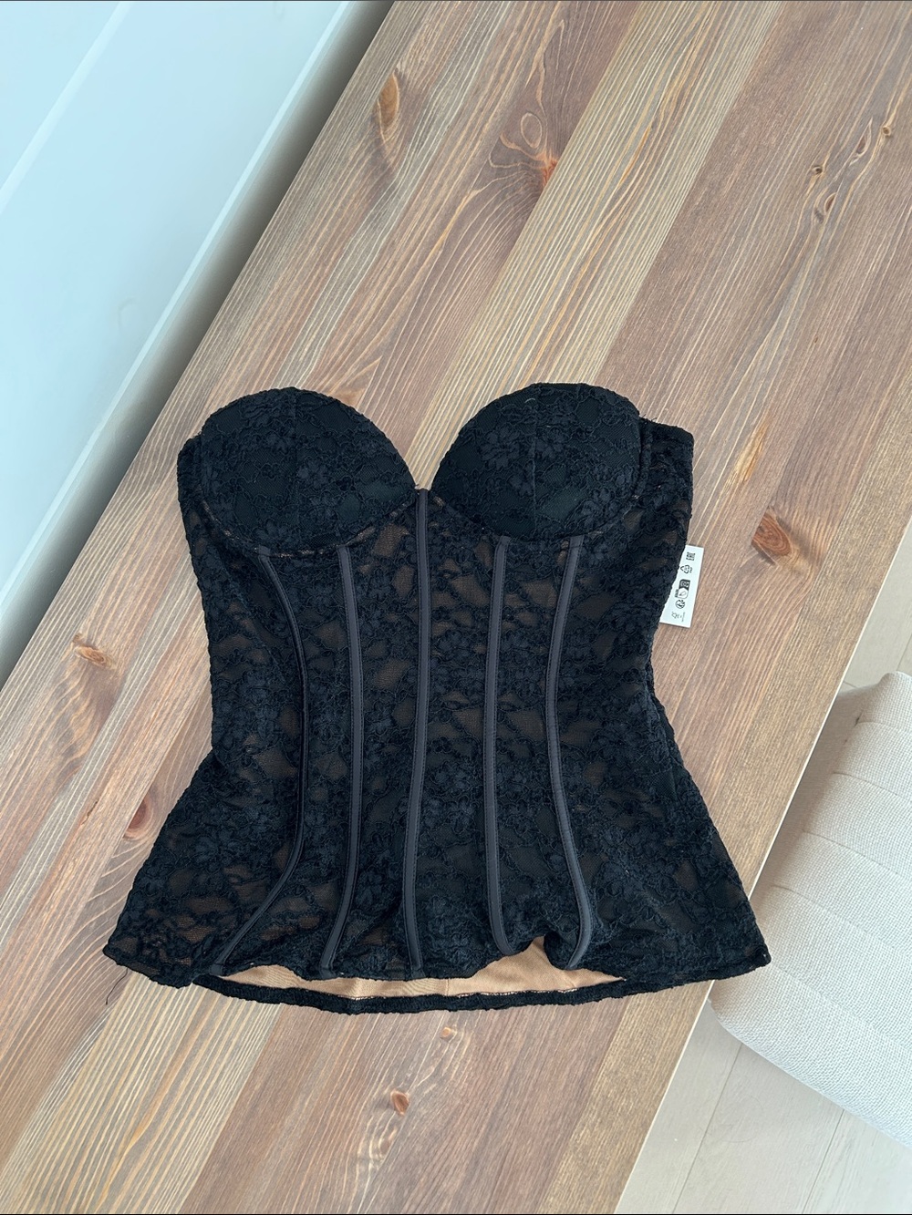 Zara Black Lace Bustier Corset Top